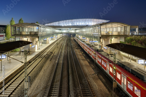 Railway station in the late evening