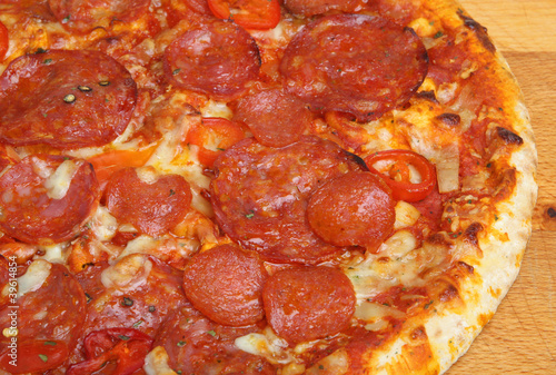 Pizza with Salami Sausages
