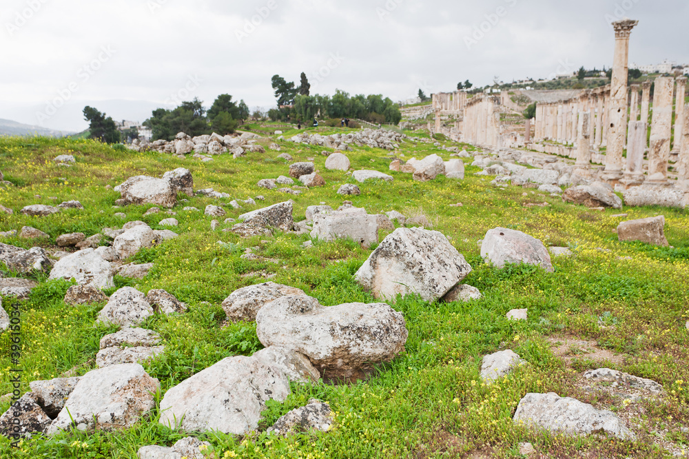 excavation of ancient city Gerasa Jerash