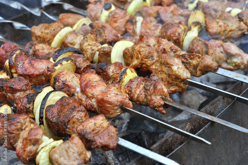 kebab prepares outdoors