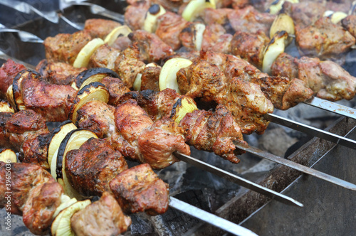 kebab prepares outdoors