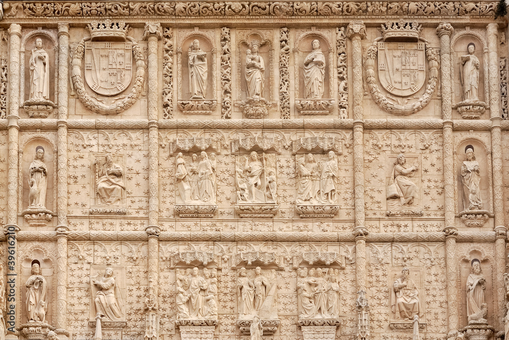 Detail of facade to Saint Paul church. Valladolid, Spain