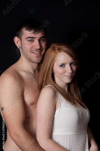 Romantic couple in loving mood