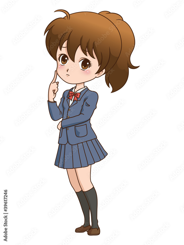 考える女の子 考える女の子