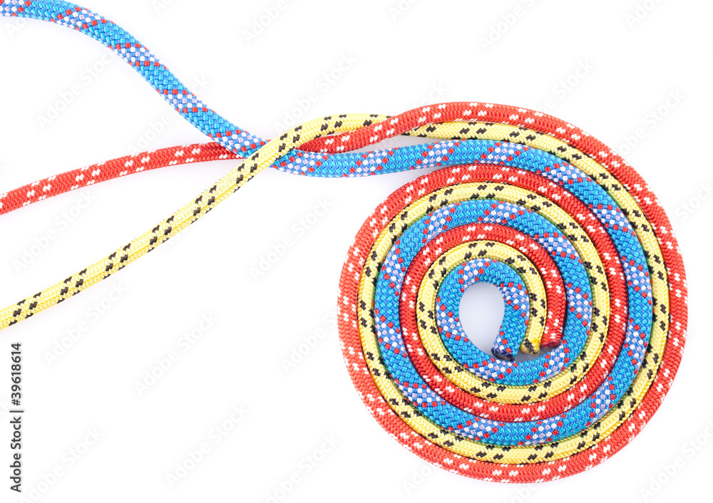 blue, yellow and red rope spiral blue, yellow and red rope spiral