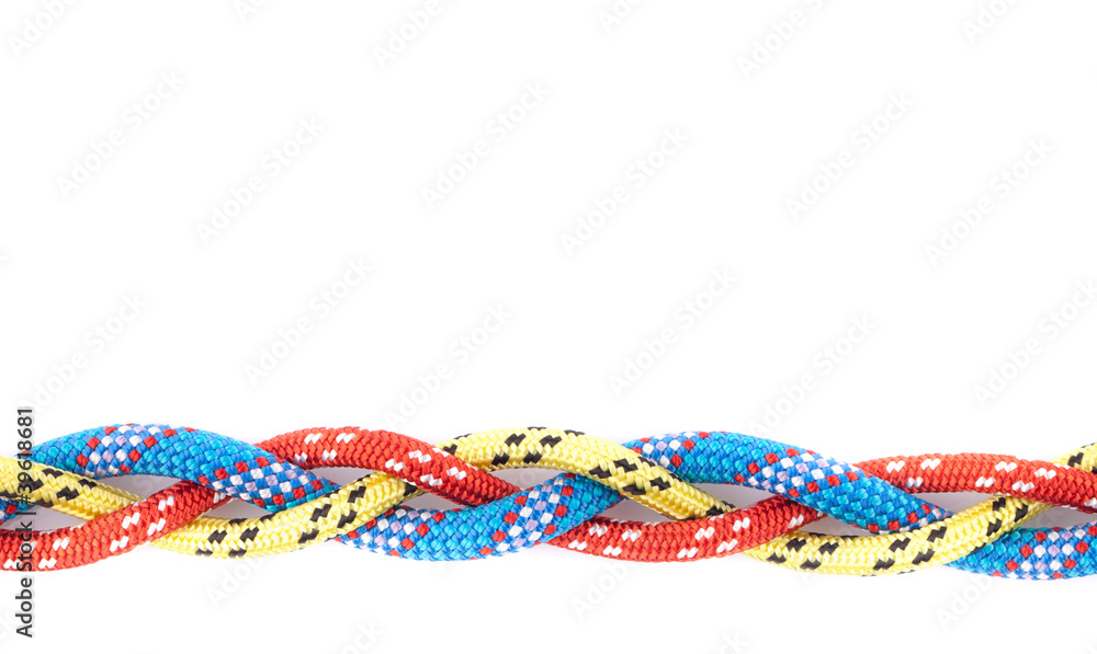 Fototapeta premium blue, yellow and red rope braid