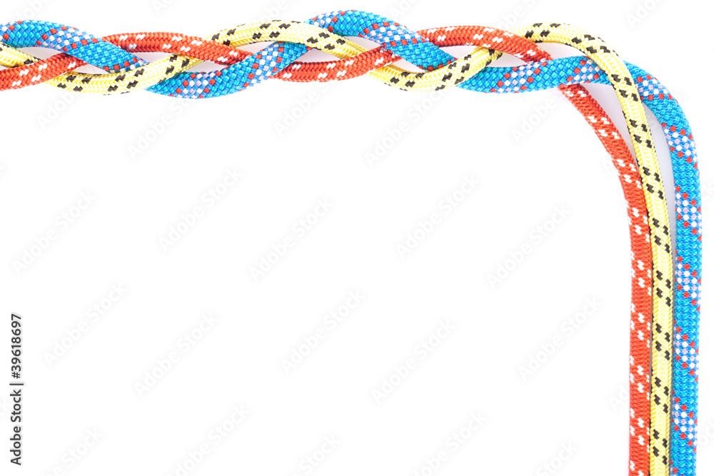 Naklejka premium blue, yellow and red rope braid
