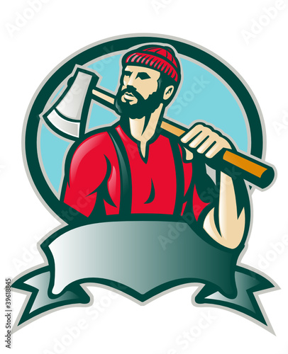 Lumberjack Forester With Axe
