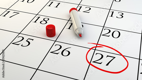 Canvastavla a Day of Appointment circled on Calendar