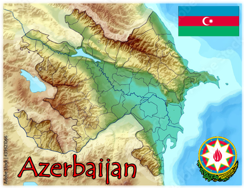azerbaijan europe map flag emblem