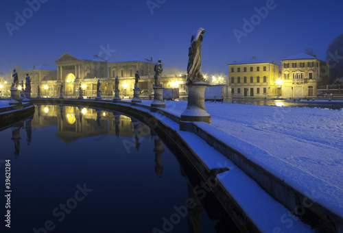 Italy, Padua: Prato della Valle square by night