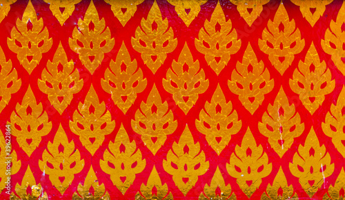 Thai pattern style on the temple wall