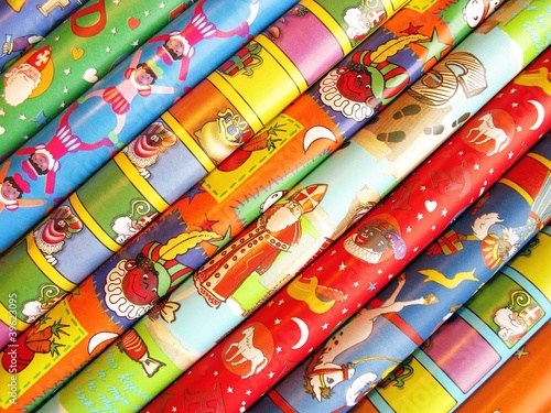 wrapping paper for the celebration of Sinterklaas photo