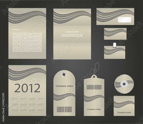 special stationery design set in vector format - tire design