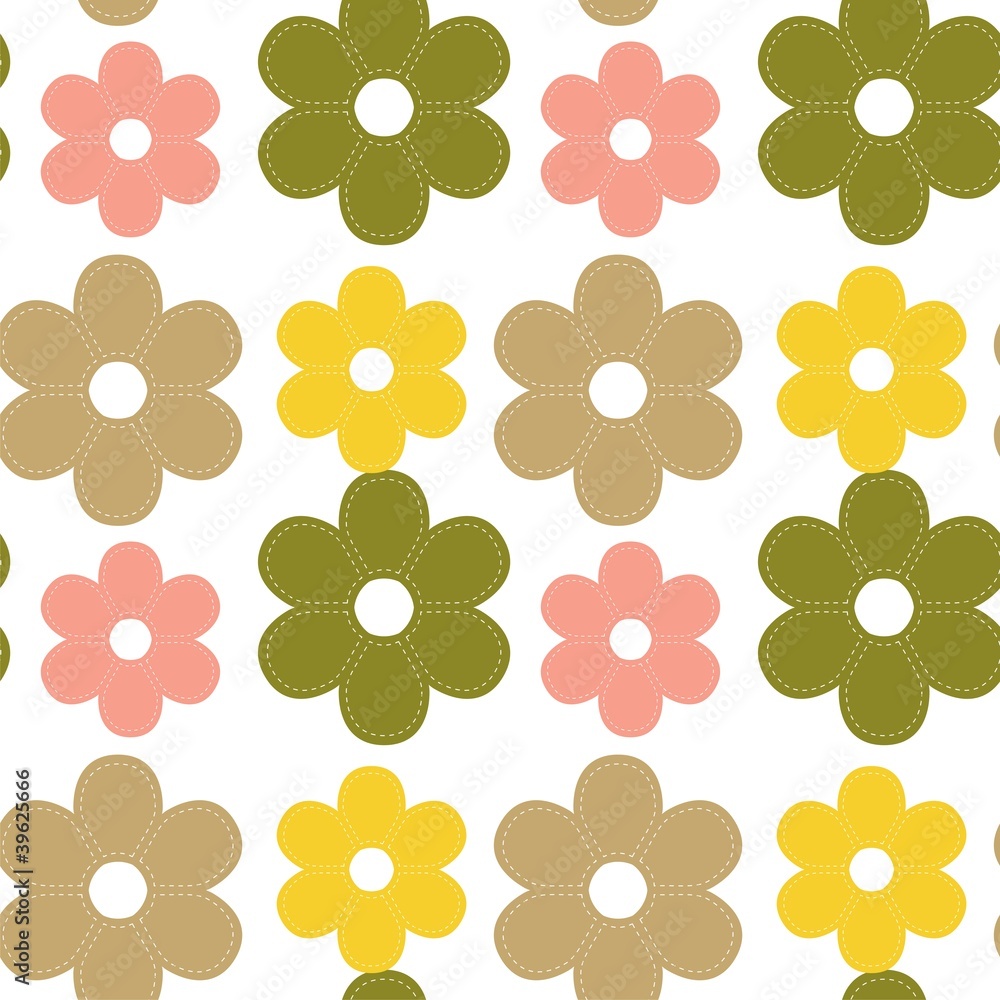 seamless background with scrapbook flowers