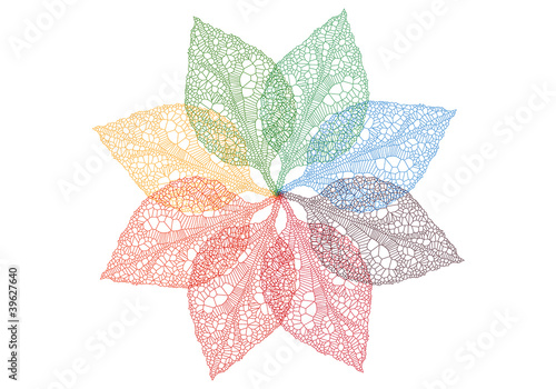 colorful spring leaves, vector