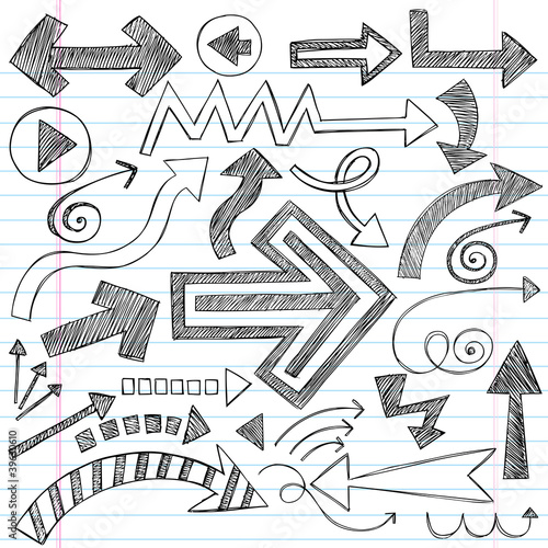 Arrows Sketchy Notebook Doodles Vector Design Elements