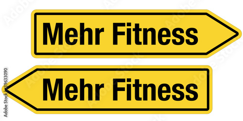 2 Pfeilschilder gelb MEHR FITNESS