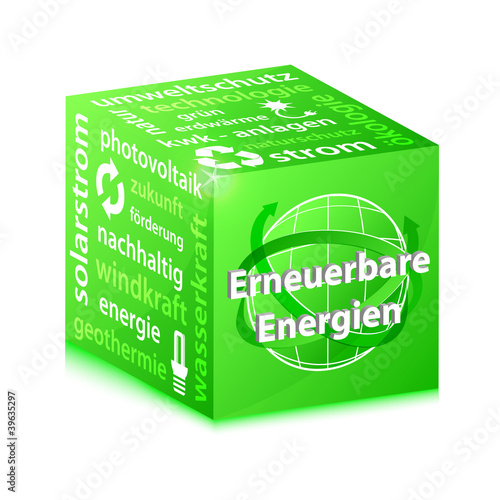 erneuerbare energien konzept vektor würfel