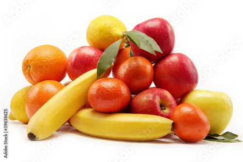 fruits isolated on a white background.