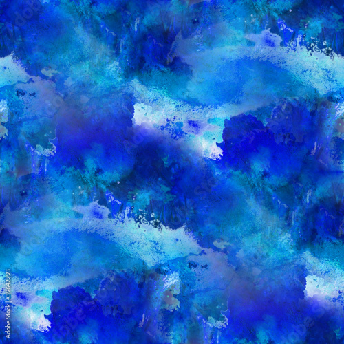 blue paint seamless watercolor texture with spots and streaks