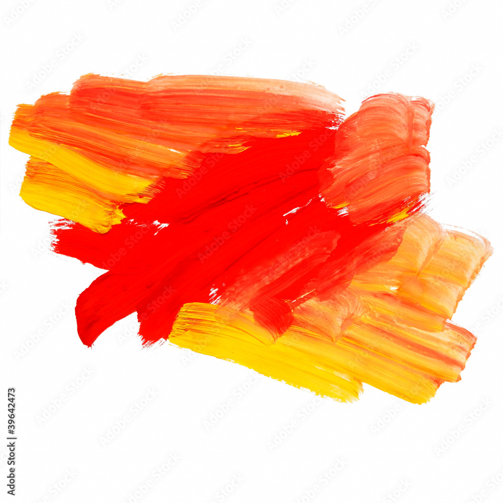 Fototapeta premium paint ink brush stroke dye red brush texture watercolor isolated