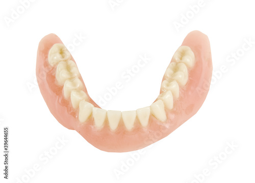 lower denture on a white background