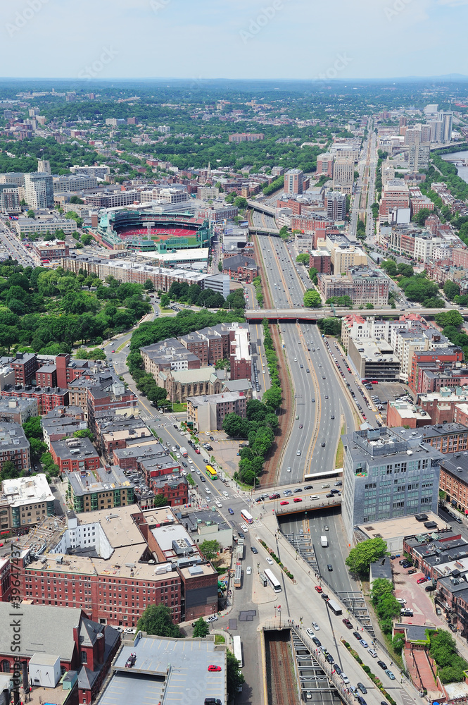 Boston City aerial view