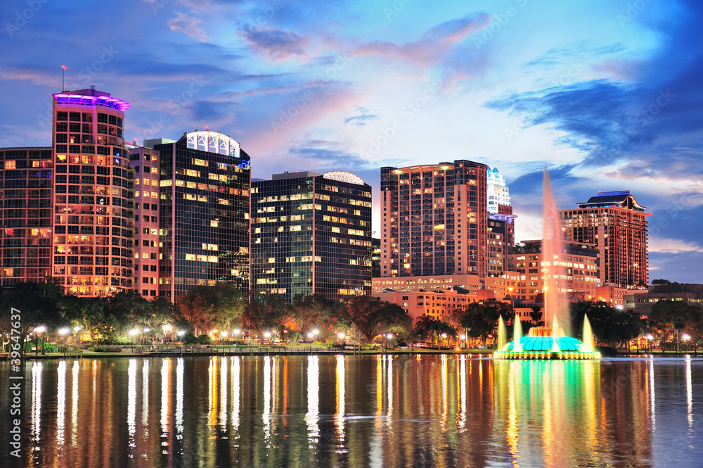 Obraz premium Orlando downtown dusk