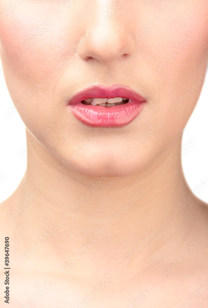 beautiful make up of gloss lips beautiful make up of gloss lips