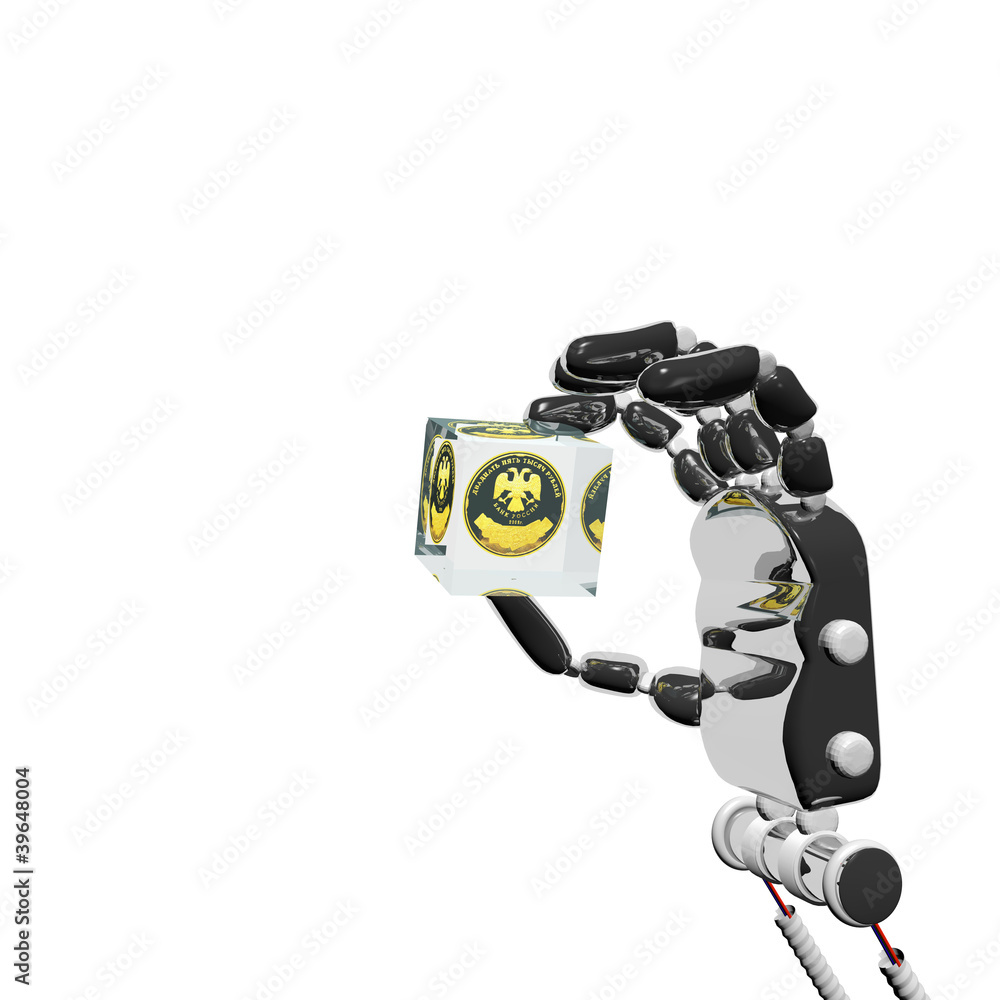 Naklejka premium Hand of the metal robot