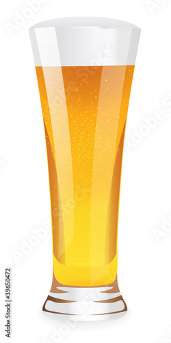 Beer in glass. Vector illustration on white background