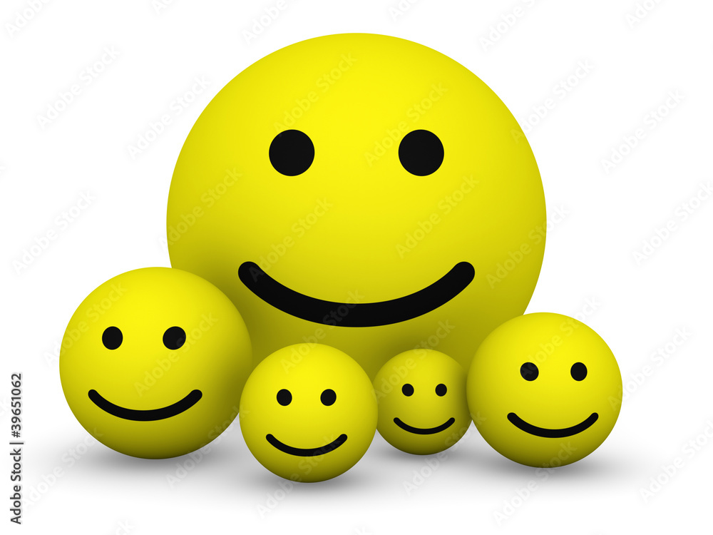 Fototapeta premium Yellow smiley balls