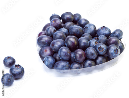 Berries of a bilberry formed into a heart shape