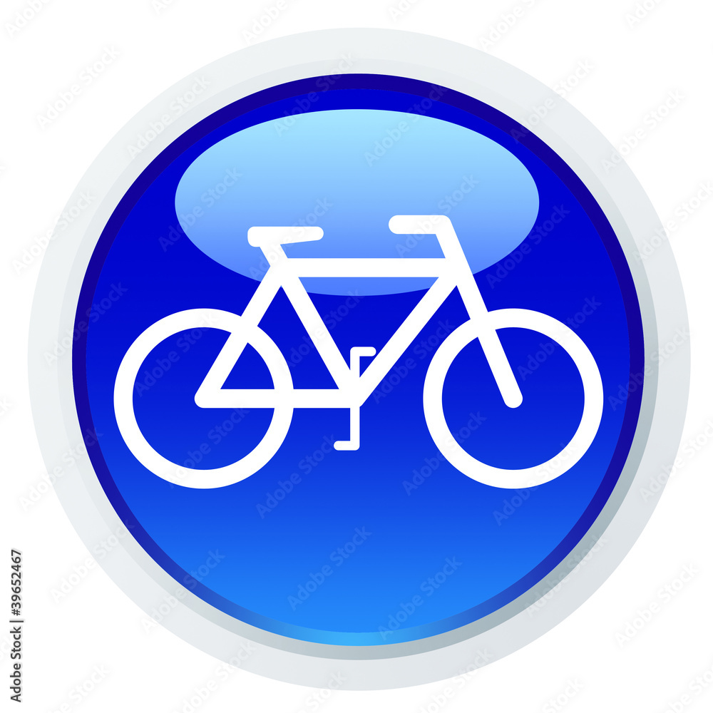 Botão azul - bicicleta Botão azul - bicicleta