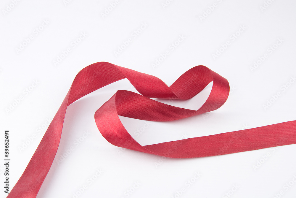 Red Ribbon on the white background Red Ribbon on the white background