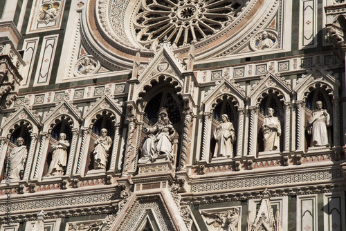 Facade of the duomo or cathedral in Florence Italy