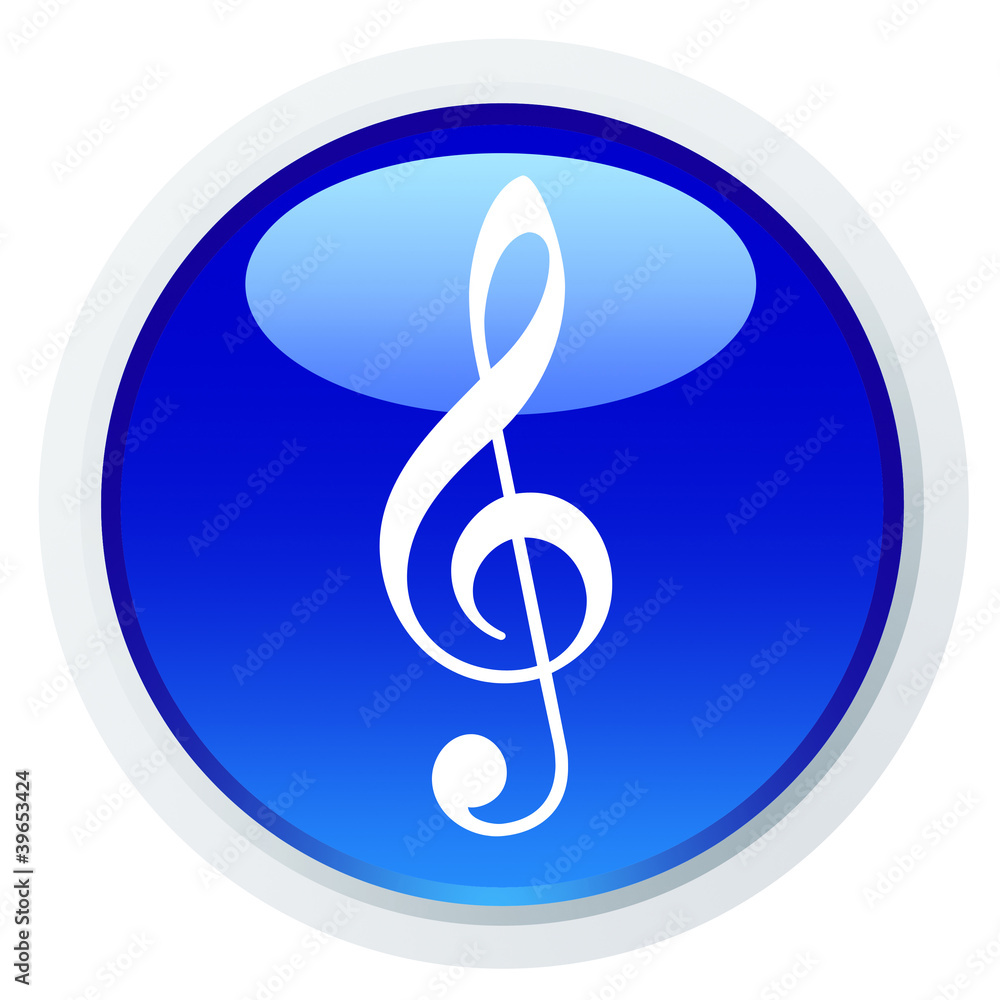 Botão azul - clave de sol