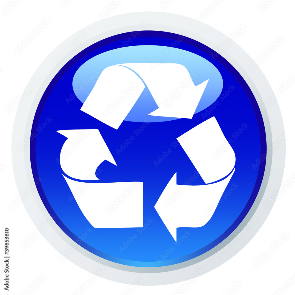 Botão azul - reciclagem Botão azul - reciclagem