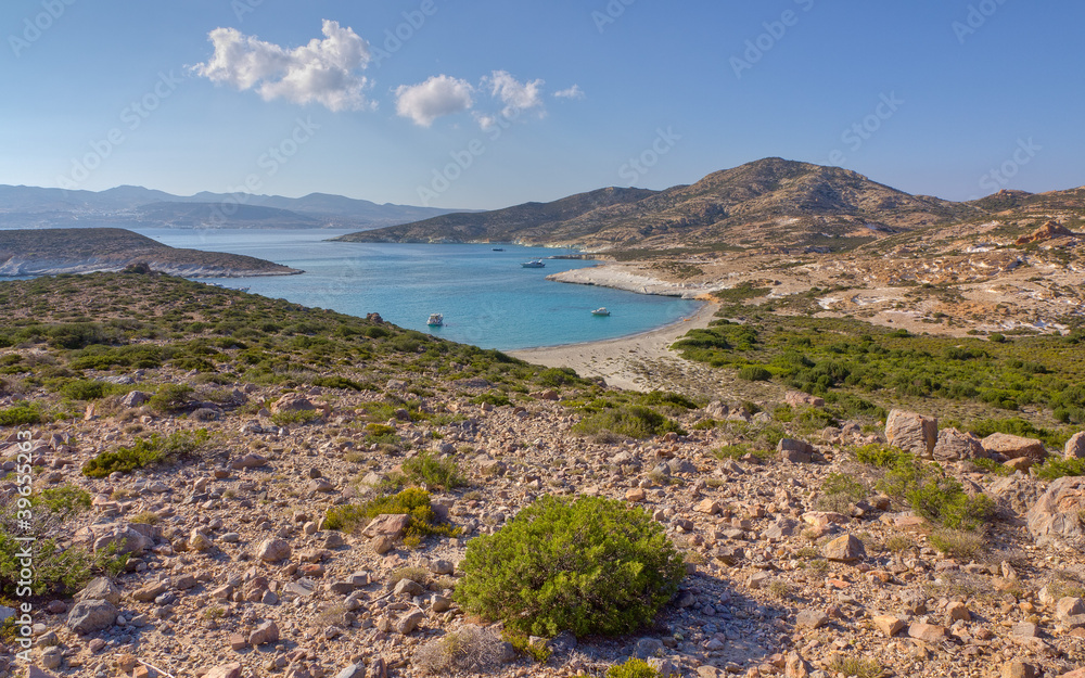 Ano Myrsini bay, Polyaigos island, Cyclades, Greece