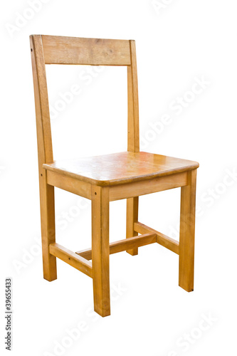 wooden chair on white background