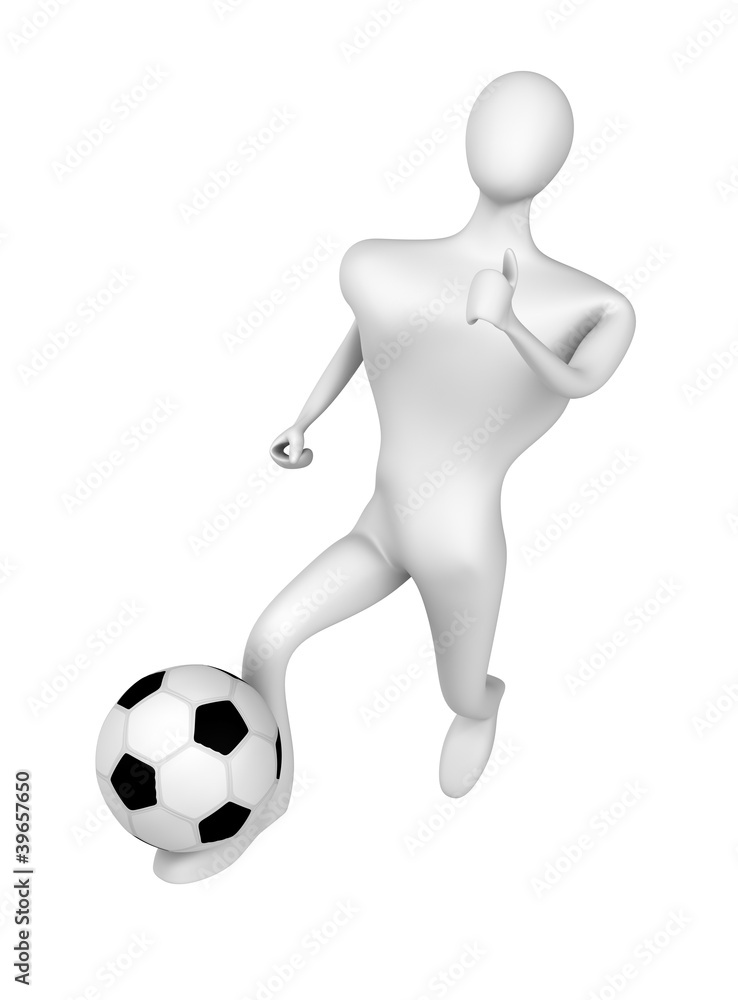 soccer player with ball on white background soccer player with ball on white background