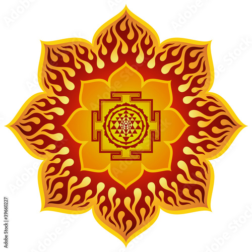 Fotografie Lotus Sri Yantra Design