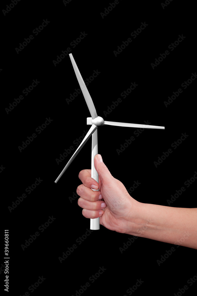 wind turbine in hands wind turbine in hands