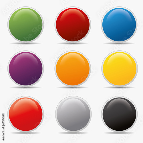 Button set und kreis Kugel icon farben globus aqua shine badge
