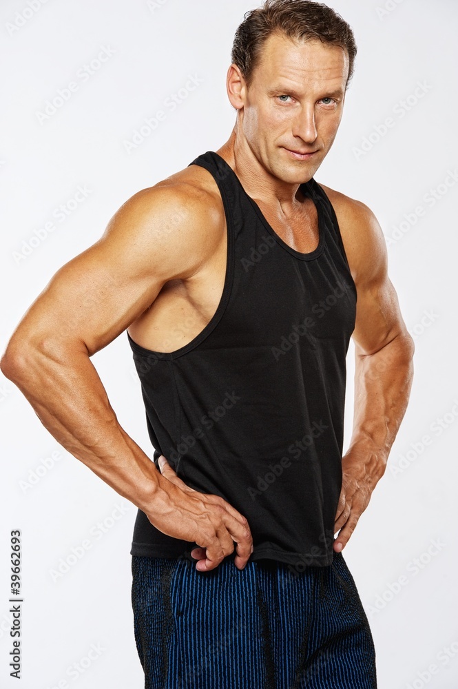 Handsome muscular man. Handsome muscular man.