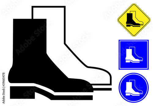 Protective Footwear pictogram and signs