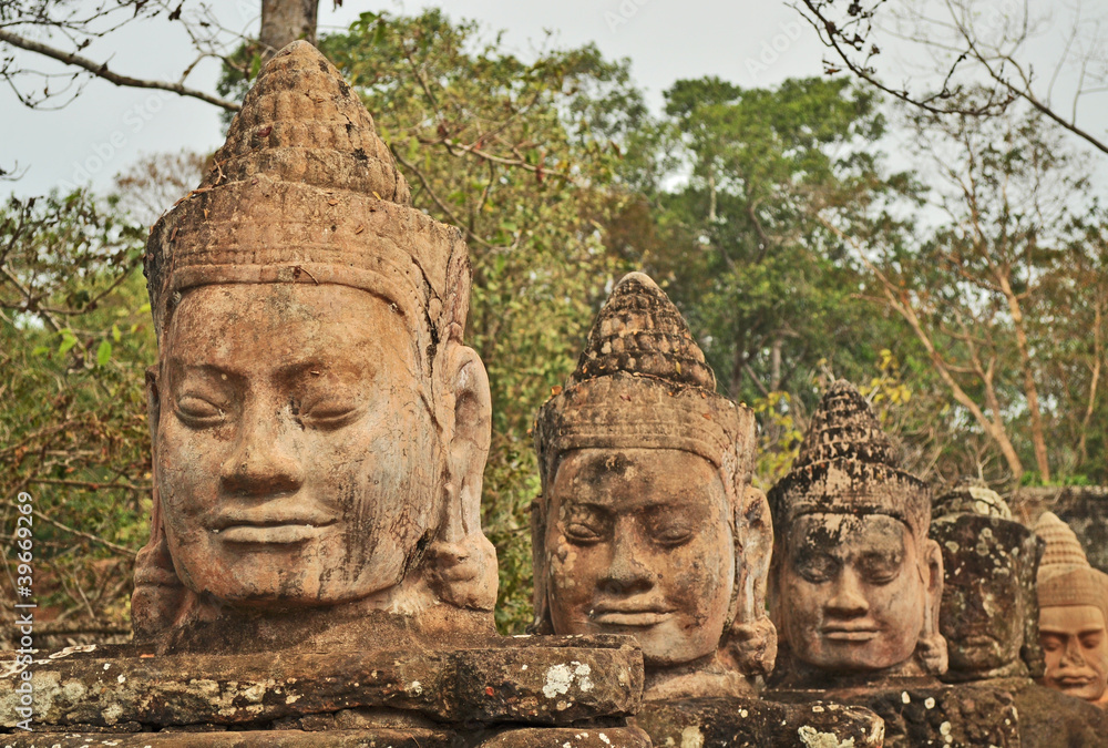 Ancient Angkor Wat temple ruins sculpture Ancient Angkor Wat temple ruins sculpture