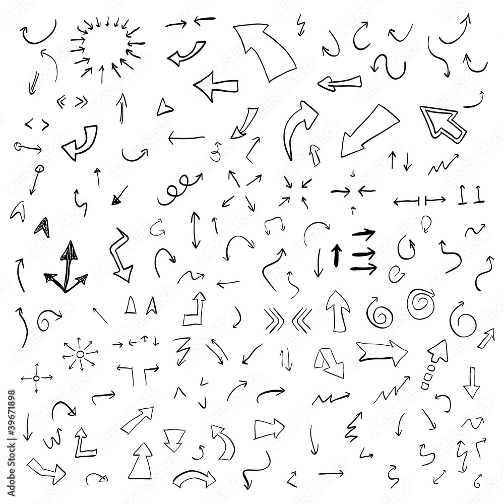 Vector hand drawn arrows set Vector hand drawn arrows set