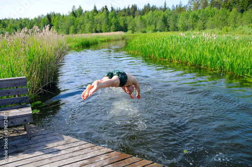 Diving in the river